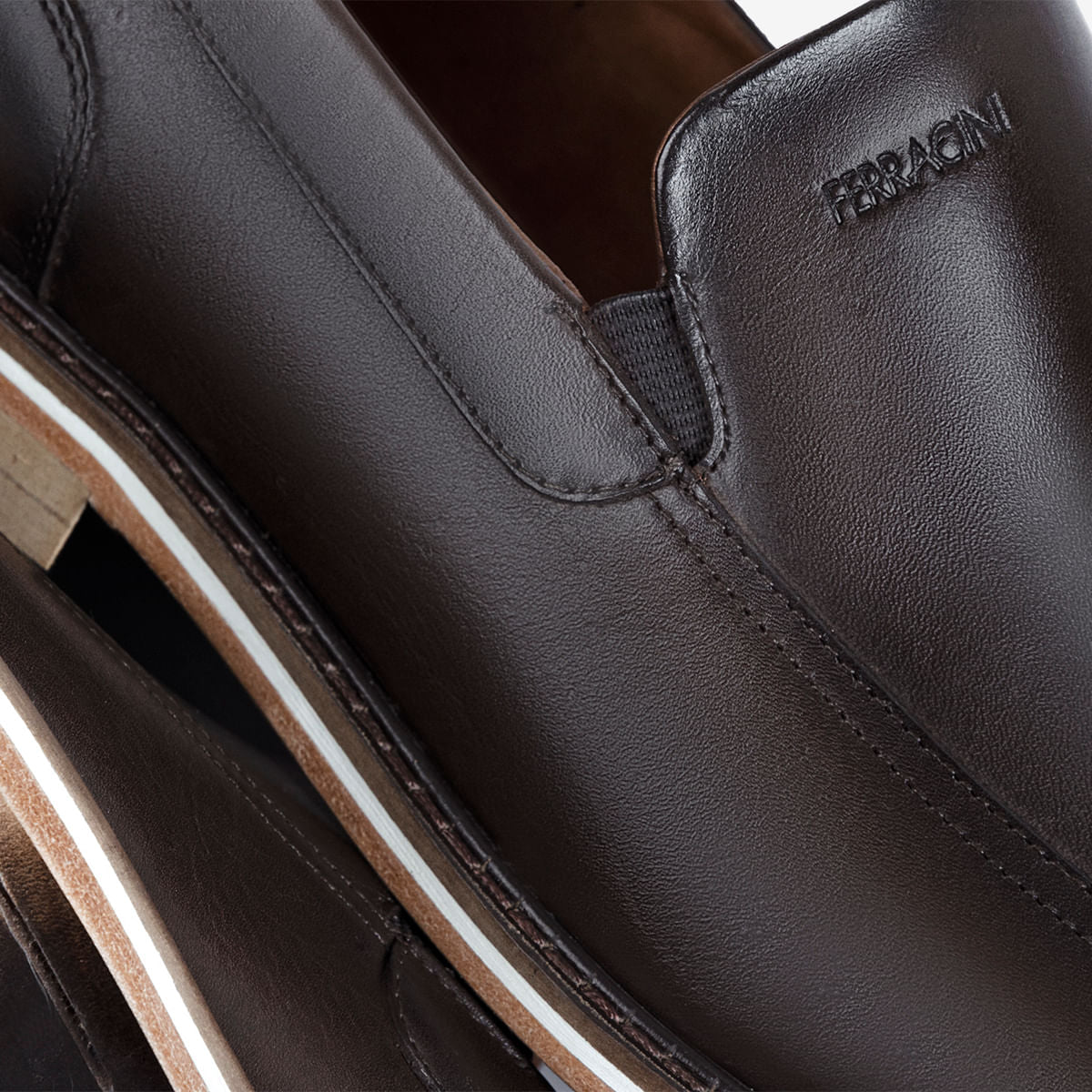 Sapato Social Ferracini Masculino Tabaco Open